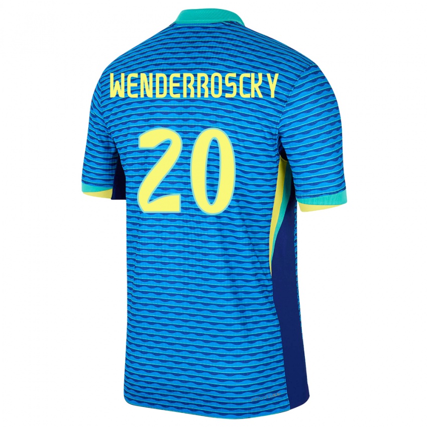 Børn Brasilien Arthur Wenderroscky #20 Blå Udebane Spillertrøjer 24-26 Trøje T-Shirt