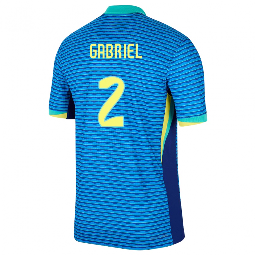 Børn Brasilien Victor Gabriel #2 Blå Udebane Spillertrøjer 24-26 Trøje T-Shirt