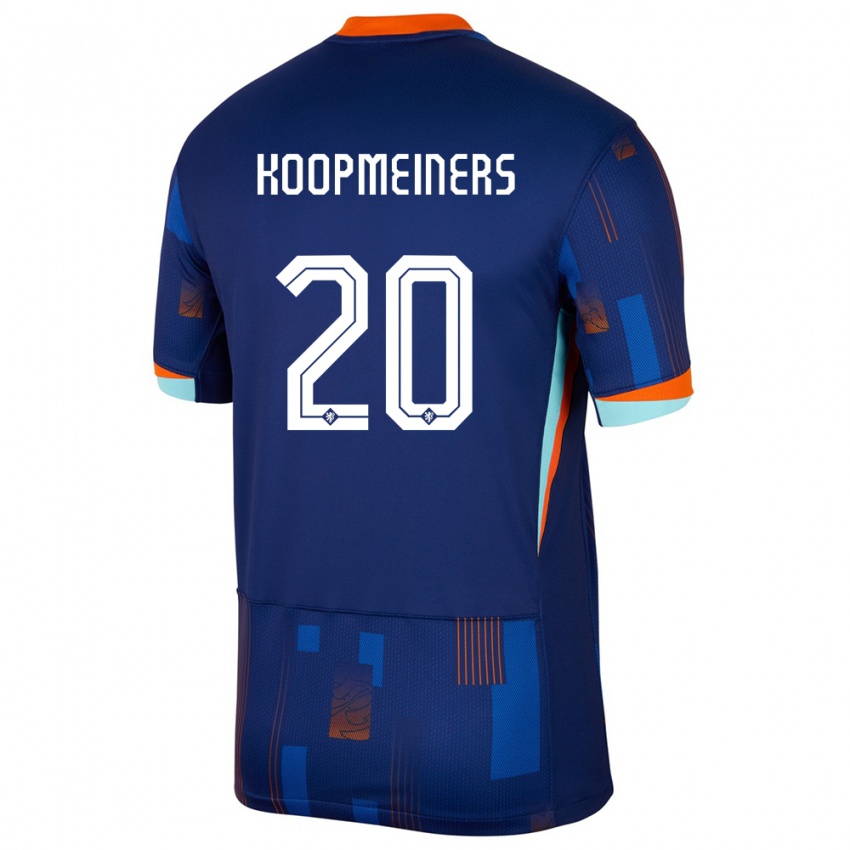 Børn Holland Teun Koopmeiners #20 Blå Udebane Spillertrøjer 24-26 Trøje T-Shirt