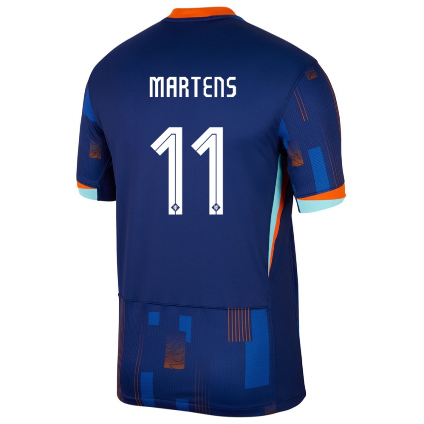 Børn Holland Lieke Martens #11 Blå Udebane Spillertrøjer 24-26 Trøje T-Shirt