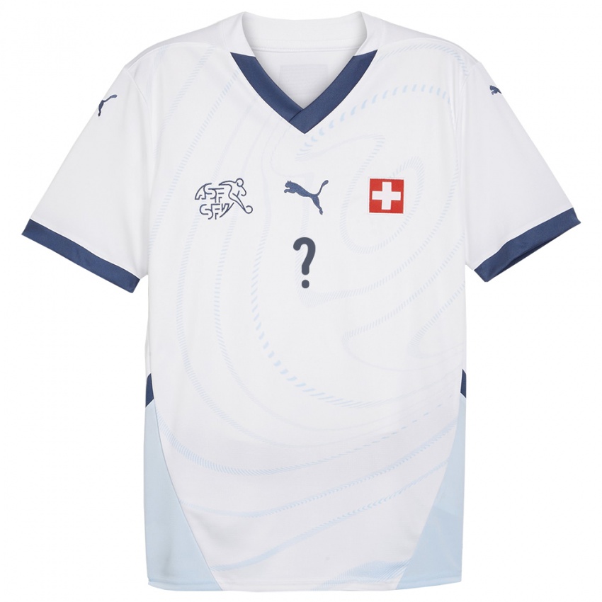 Børn Schweiz Dit Navn #0 Hvid Udebane Spillertrøjer 24-26 Trøje T-Shirt