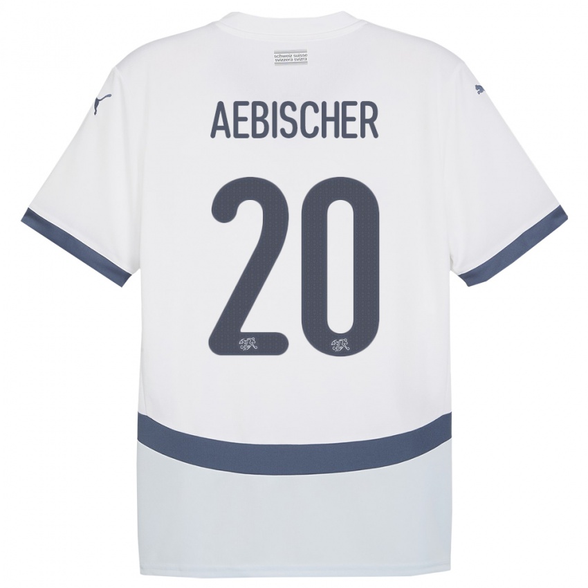 Børn Schweiz Michel Aebischer #20 Hvid Udebane Spillertrøjer 24-26 Trøje T-Shirt