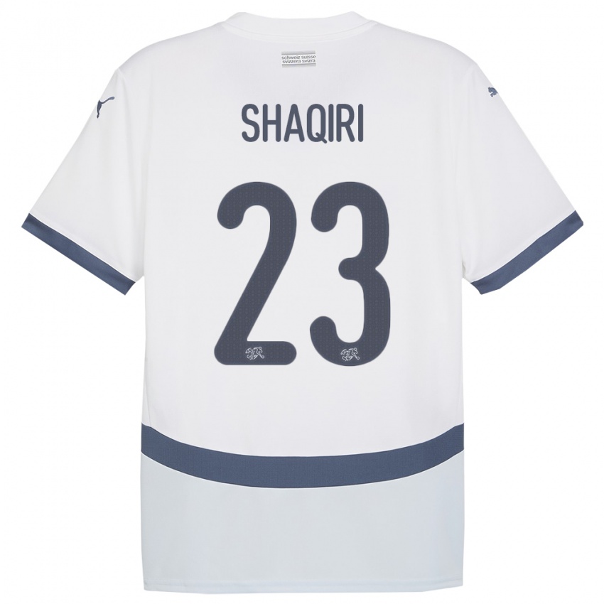 Børn Schweiz Xherdan Shaqiri #23 Hvid Udebane Spillertrøjer 24-26 Trøje T-Shirt