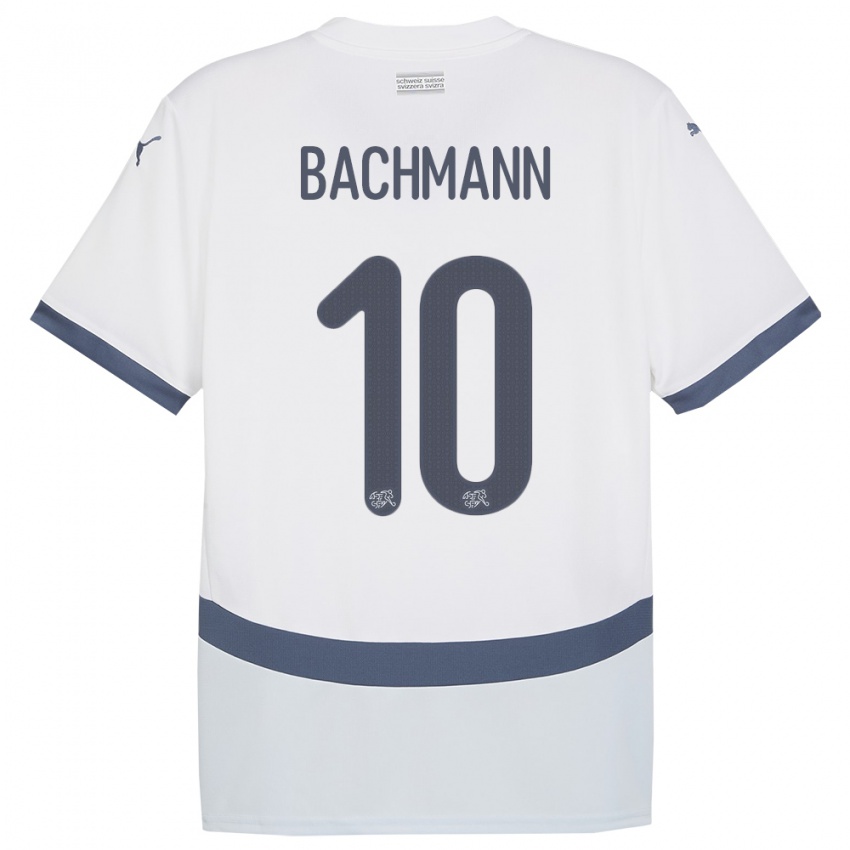 Børn Schweiz Ramona Bachmann #10 Hvid Udebane Spillertrøjer 24-26 Trøje T-Shirt