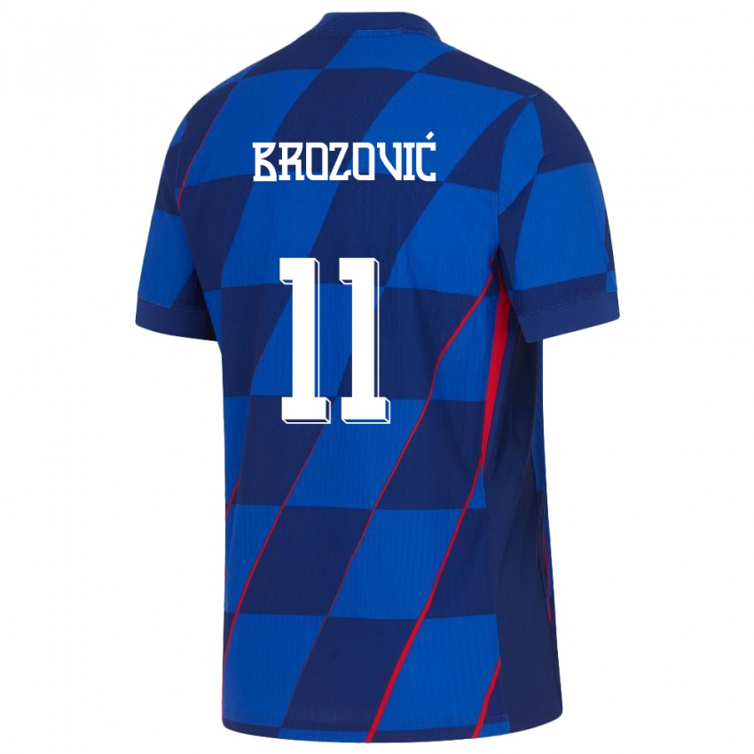 Børn Kroatien Marcelo Brozovic #11 Blå Udebane Spillertrøjer 24-26 Trøje T-Shirt