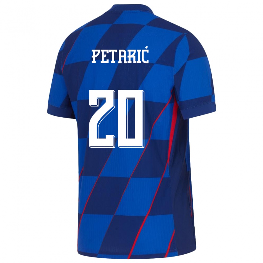 Børn Kroatien Nika Petaric #20 Blå Udebane Spillertrøjer 24-26 Trøje T-Shirt