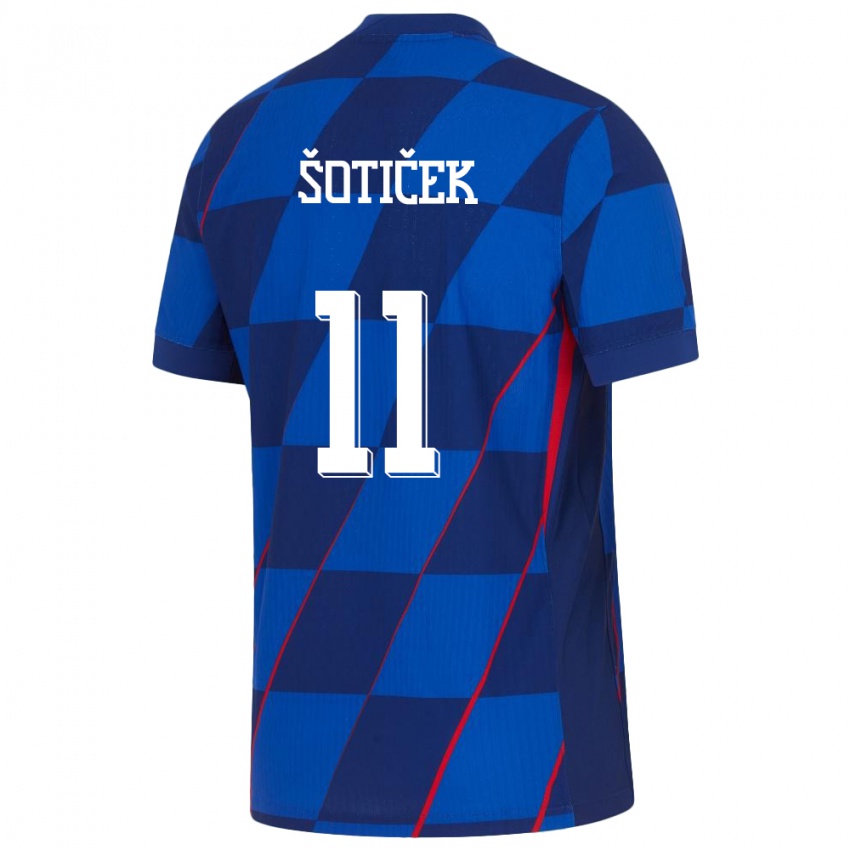 Børn Kroatien Marin Soticek #11 Blå Udebane Spillertrøjer 24-26 Trøje T-Shirt