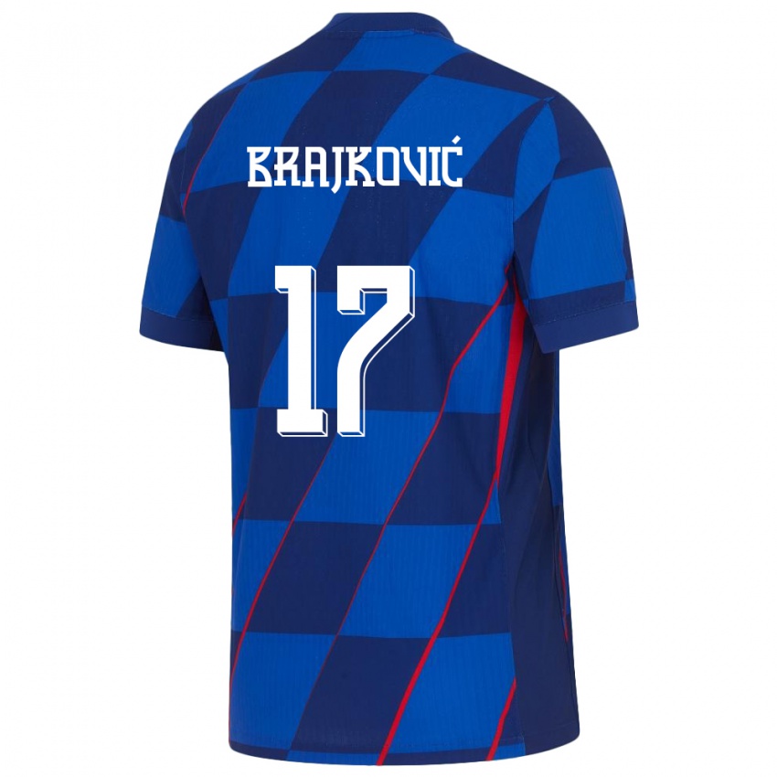 Børn Kroatien Roko Brajkovic #17 Blå Udebane Spillertrøjer 24-26 Trøje T-Shirt