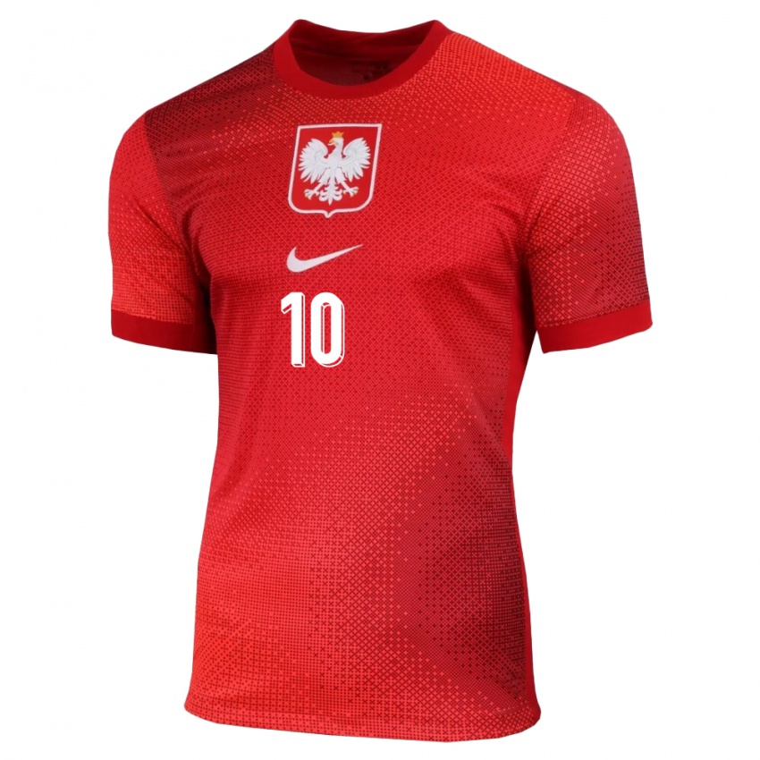 Børn Polen Joanna Wroblewska #10 Rød Udebane Spillertrøjer 24-26 Trøje T-Shirt