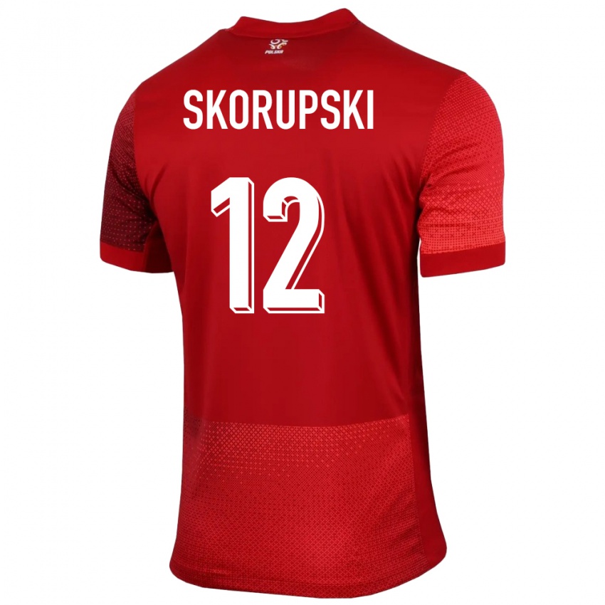 Børn Polen Lukasz Skorupski #12 Rød Udebane Spillertrøjer 24-26 Trøje T-Shirt