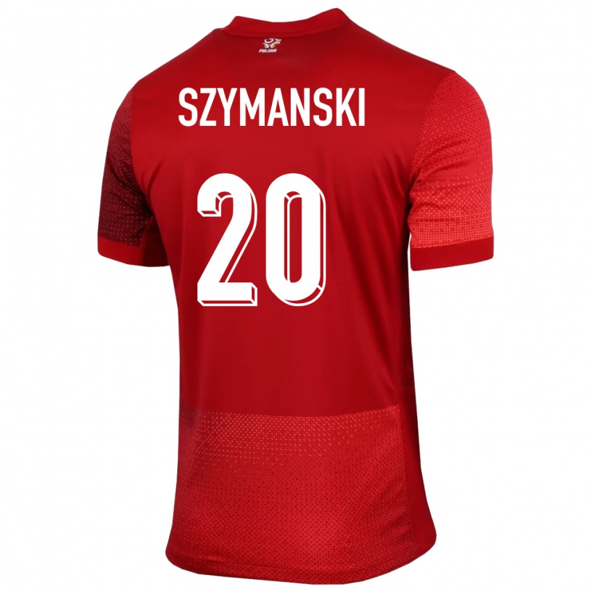 Børn Polen Sebastian Szymanski #20 Rød Udebane Spillertrøjer 24-26 Trøje T-Shirt