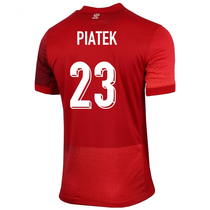 Børn Polen Krzysztof Piatek #23 Rød Udebane Spillertrøjer 24-26 Trøje T-Shirt