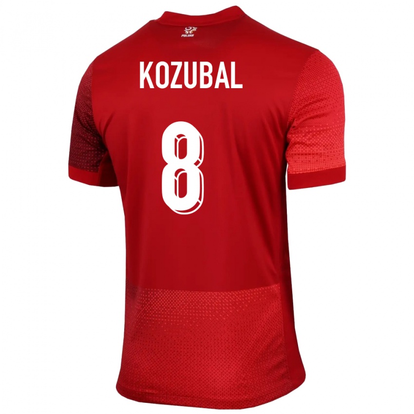 Børn Polen Antoni Kozubal #8 Rød Udebane Spillertrøjer 24-26 Trøje T-Shirt