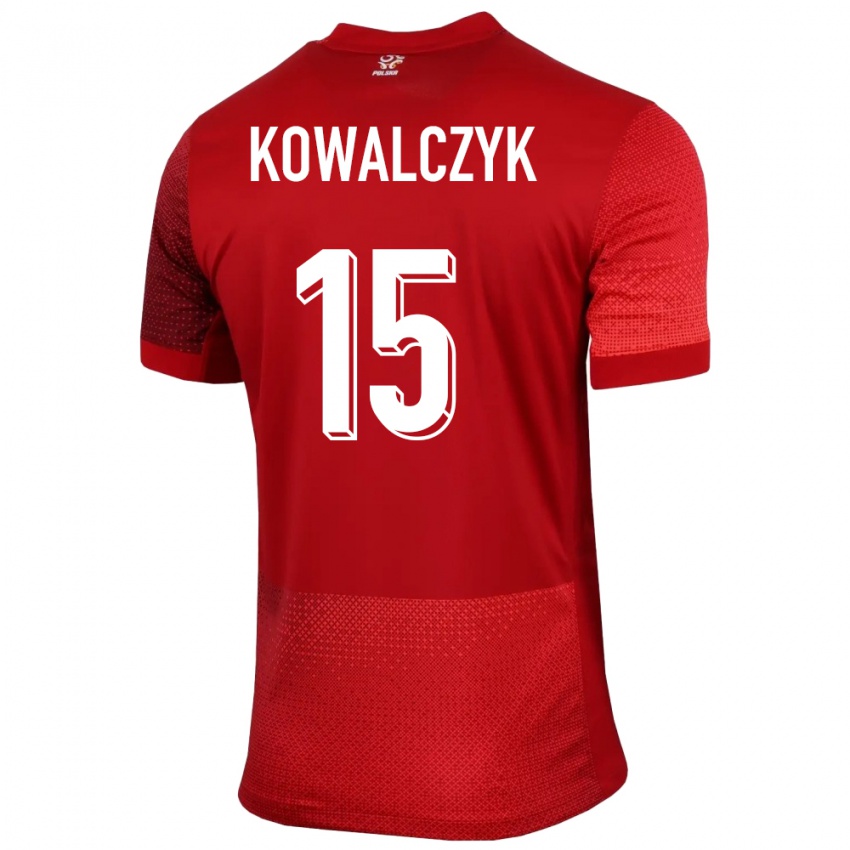 Børn Polen Mateusz Kowalczyk #15 Rød Udebane Spillertrøjer 24-26 Trøje T-Shirt