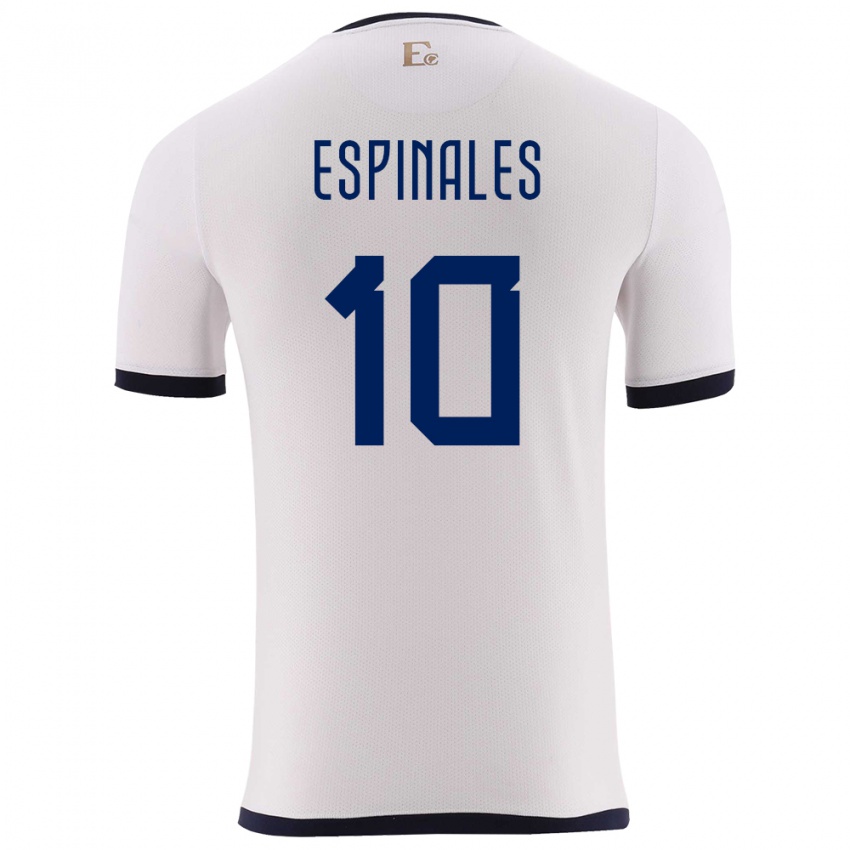 Børn Ecuador Joselyn Espinales #10 Hvid Udebane Spillertrøjer 24-26 Trøje T-Shirt