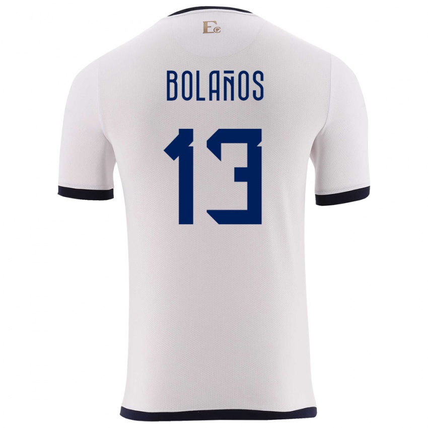 Børn Ecuador Nayely Bolanos #13 Hvid Udebane Spillertrøjer 24-26 Trøje T-Shirt