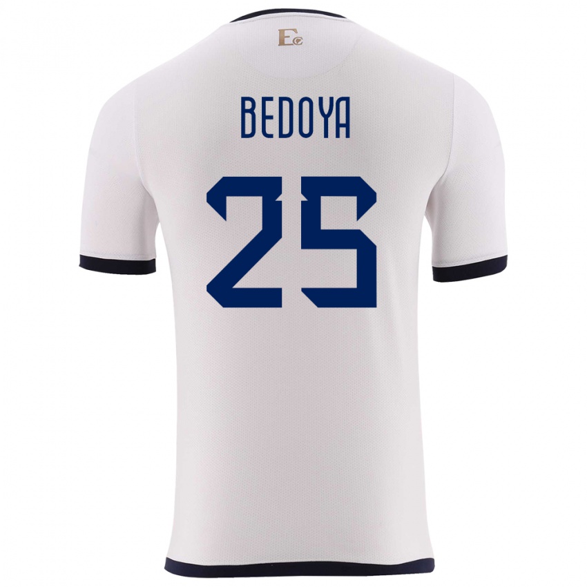 Børn Ecuador Jaydah Bedoya #25 Hvid Udebane Spillertrøjer 24-26 Trøje T-Shirt