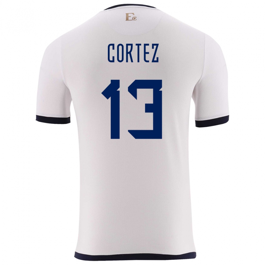 Børn Ecuador Steven Cortez #13 Hvid Udebane Spillertrøjer 24-26 Trøje T-Shirt