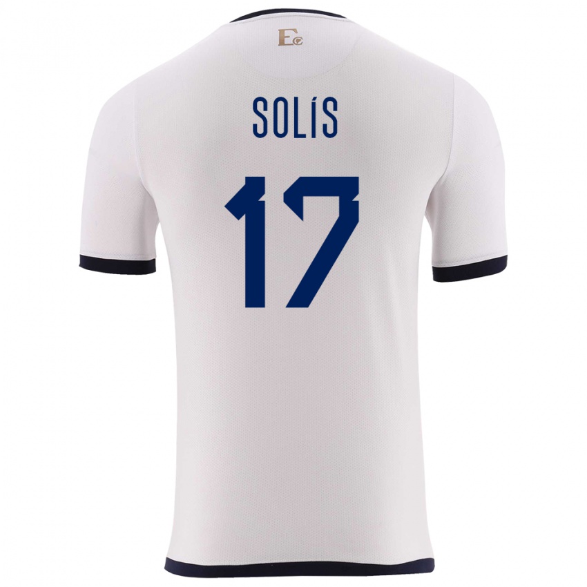 Børn Ecuador Mathias Solis #17 Hvid Udebane Spillertrøjer 24-26 Trøje T-Shirt