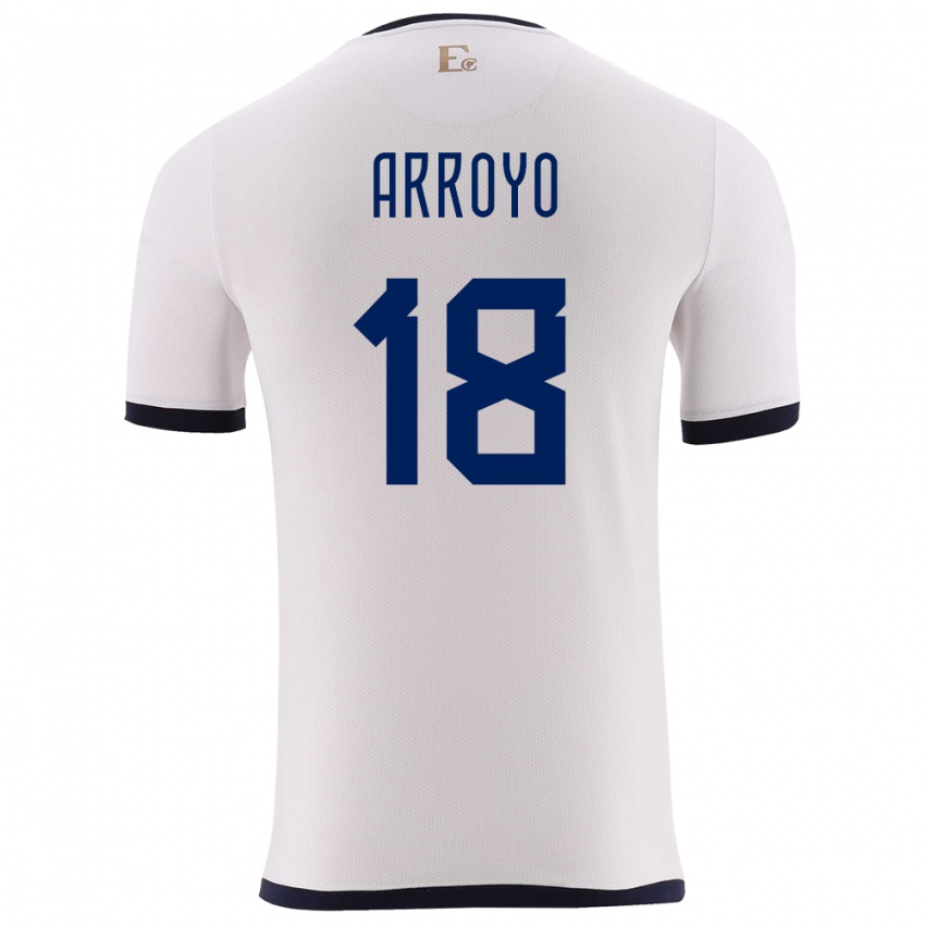 Børn Ecuador Jean Arroyo #18 Hvid Udebane Spillertrøjer 24-26 Trøje T-Shirt