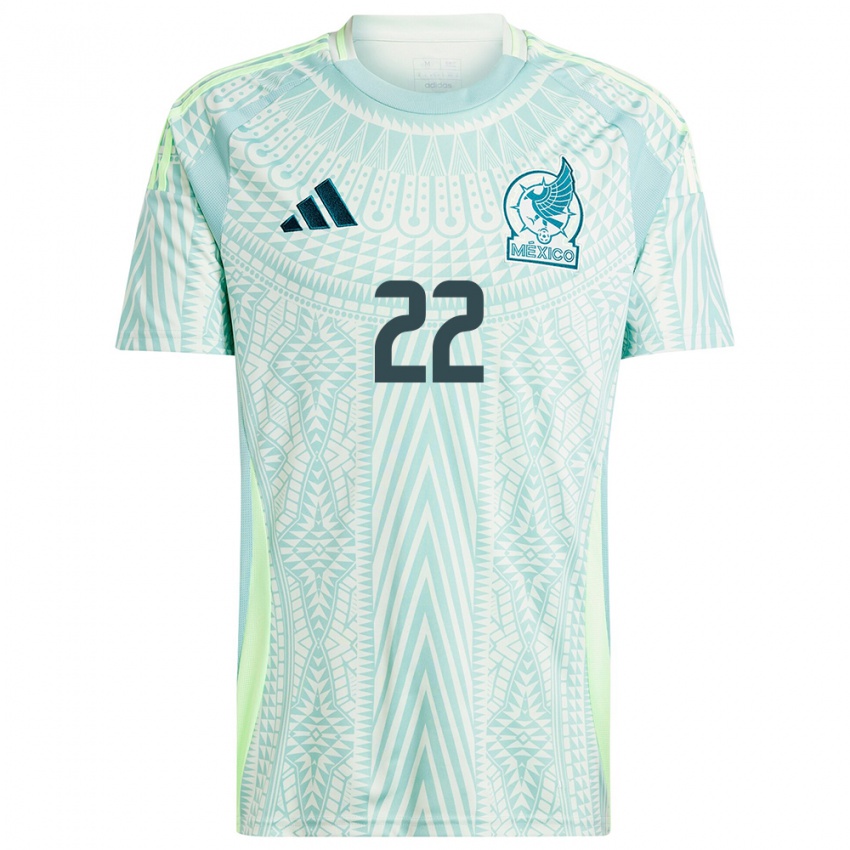 Børn Mexico Hirving Lozano #22 Linen Grøn Udebane Spillertrøjer 24-26 Trøje T-Shirt