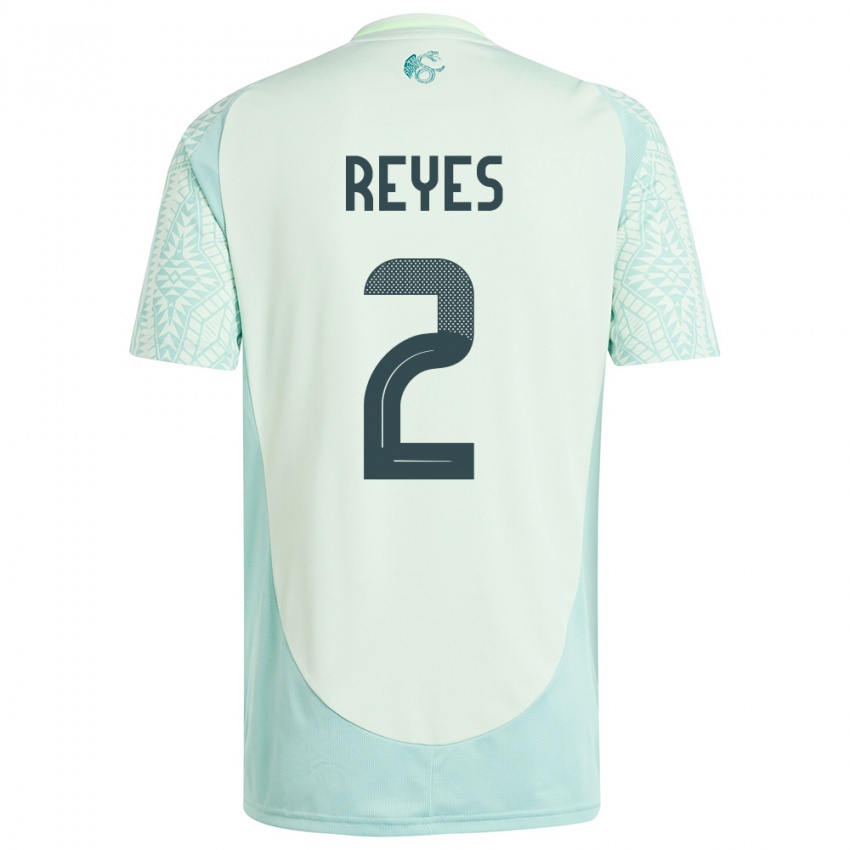 Børn Mexico Luis Reyes #2 Linen Grøn Udebane Spillertrøjer 24-26 Trøje T-Shirt