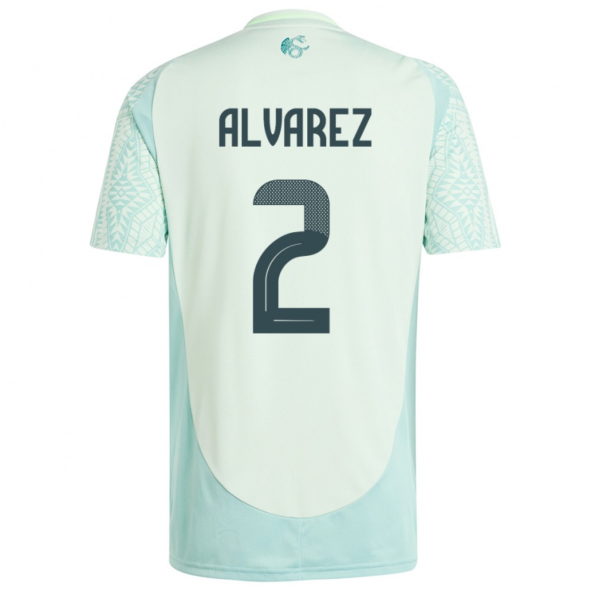 Børn Mexico Kevin Alvarez #2 Linen Grøn Udebane Spillertrøjer 24-26 Trøje T-Shirt