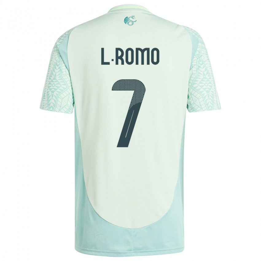 Børn Mexico Luis Romo #7 Linen Grøn Udebane Spillertrøjer 24-26 Trøje T-Shirt