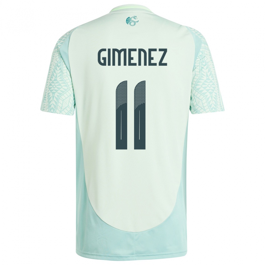 Børn Mexico Santiago Gimenez #11 Linen Grøn Udebane Spillertrøjer 24-26 Trøje T-Shirt