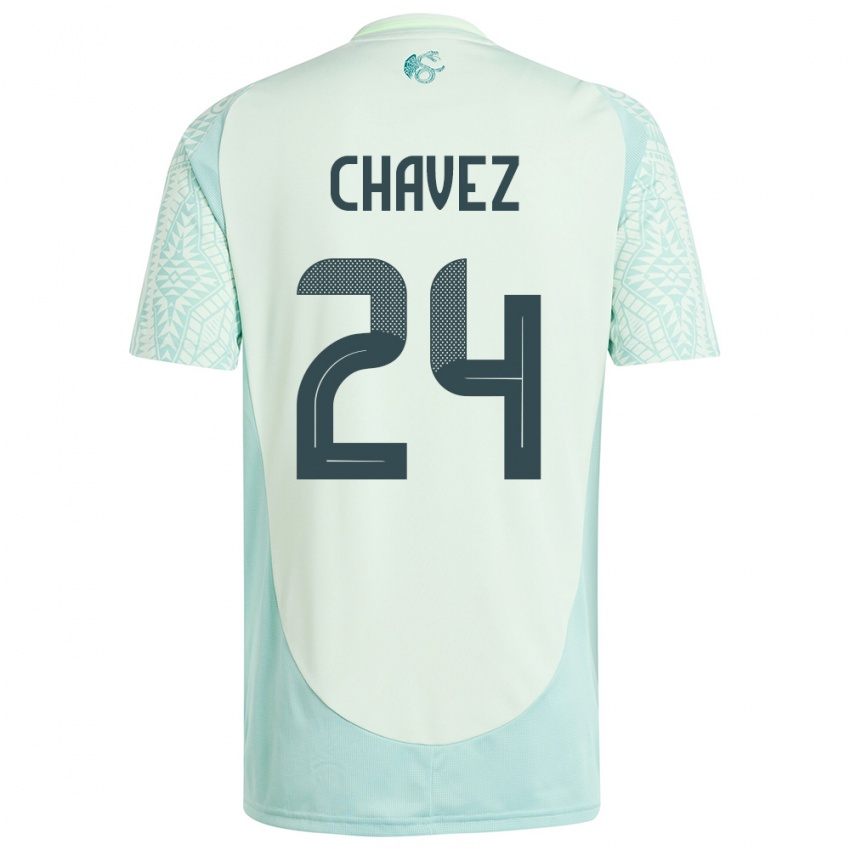 Børn Mexico Luis Chavez #24 Linen Grøn Udebane Spillertrøjer 24-26 Trøje T-Shirt