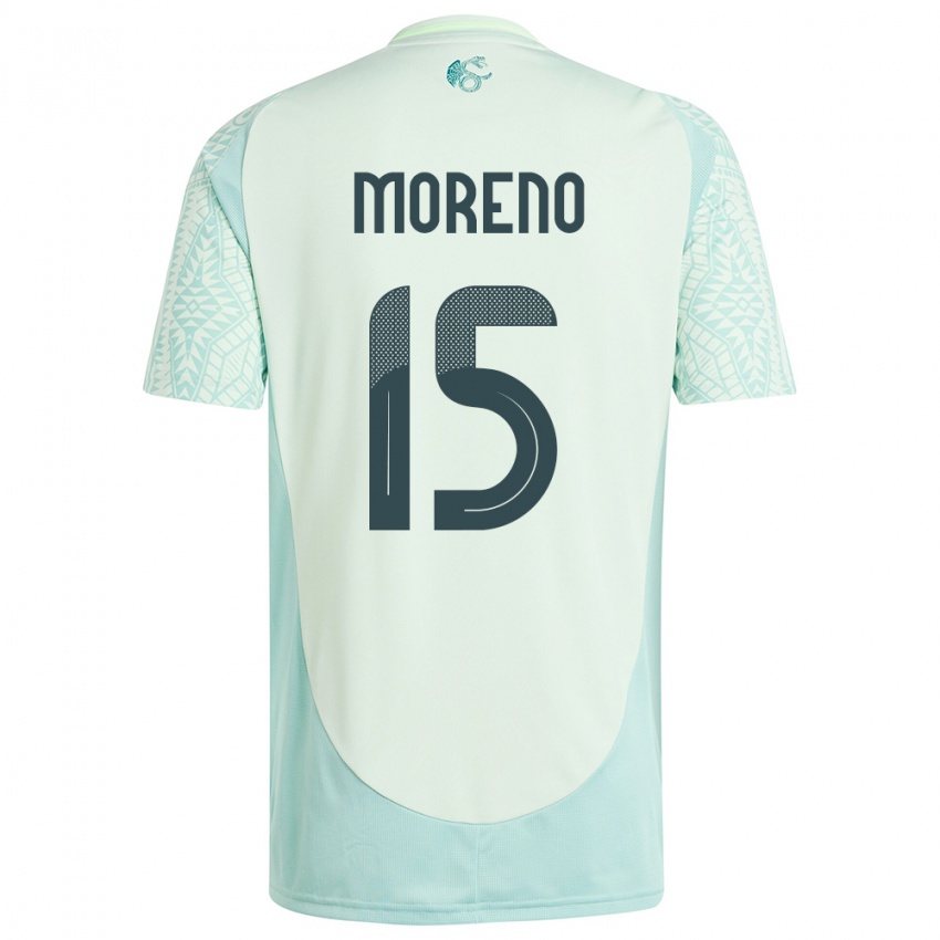 Børn Mexico Hector Moreno #15 Linen Grøn Udebane Spillertrøjer 24-26 Trøje T-Shirt