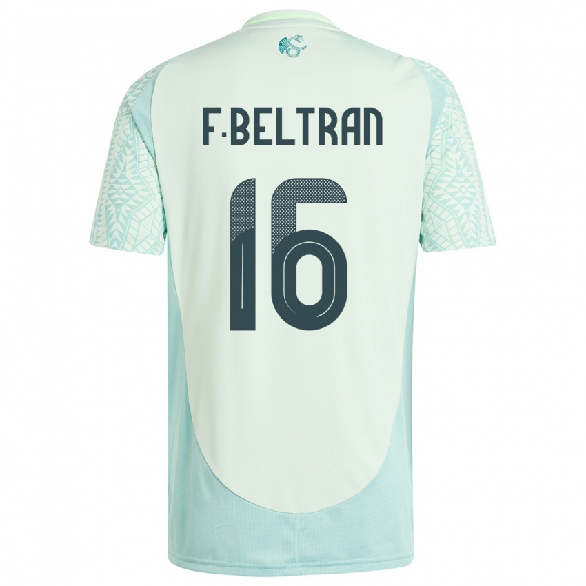 Børn Mexico Fernando Beltran #16 Linen Grøn Udebane Spillertrøjer 24-26 Trøje T-Shirt