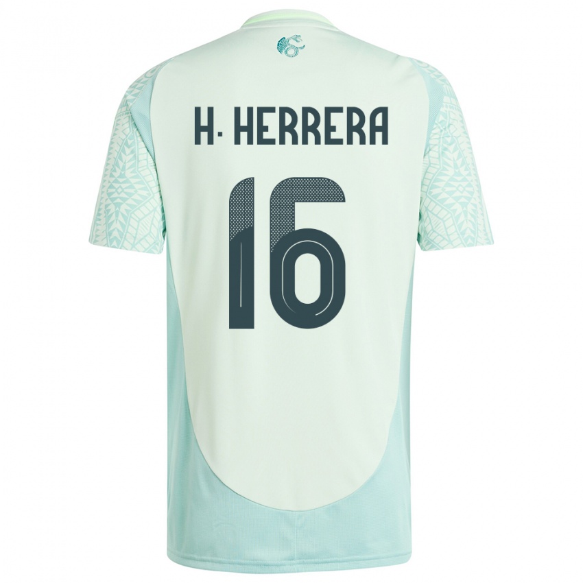 Børn Mexico Hector Herrera #16 Linen Grøn Udebane Spillertrøjer 24-26 Trøje T-Shirt