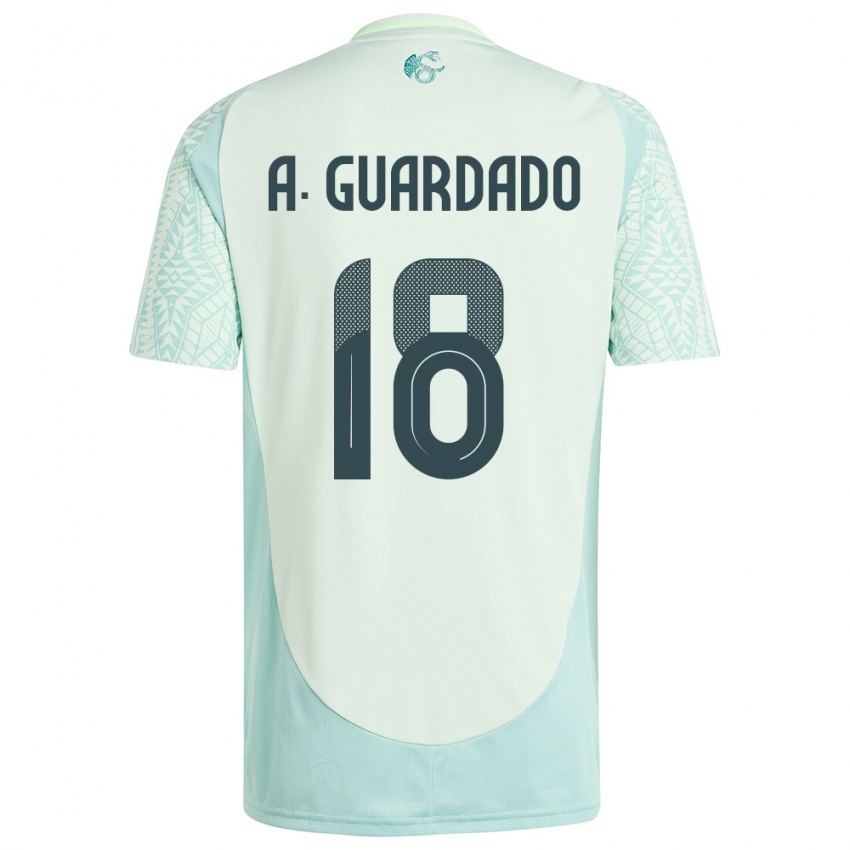 Børn Mexico Andres Guardado #18 Linen Grøn Udebane Spillertrøjer 24-26 Trøje T-Shirt