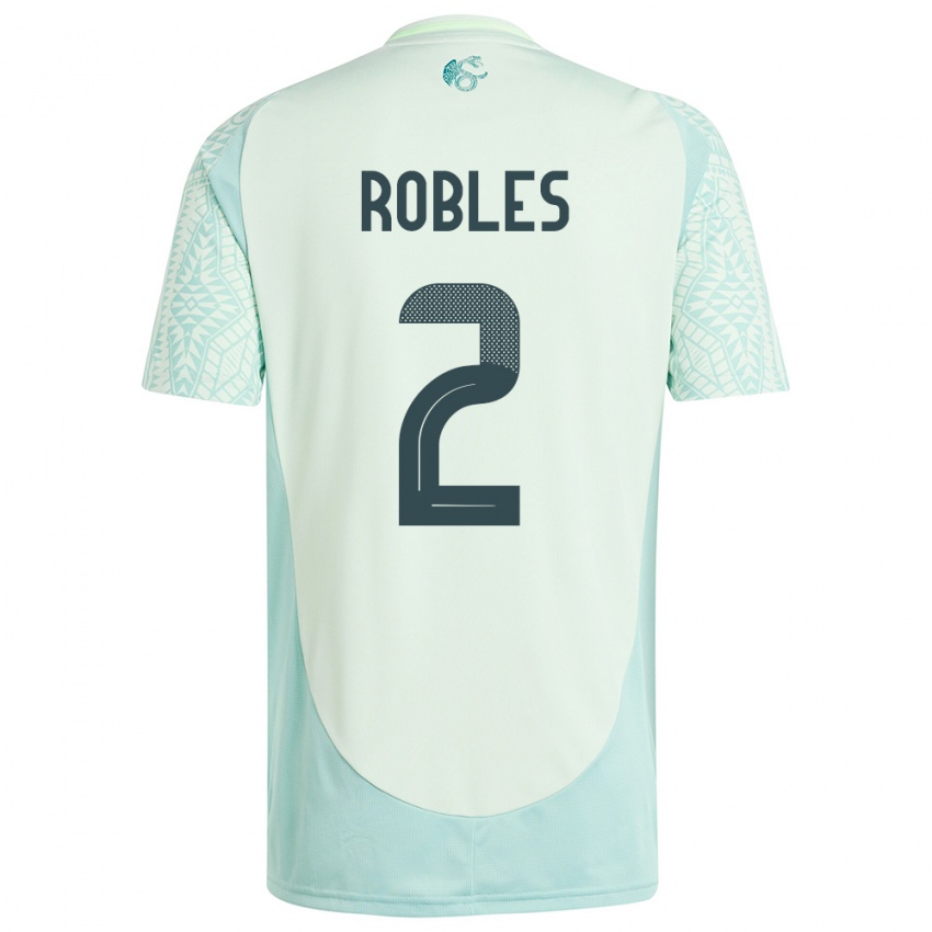 Børn Mexico Kenti Robles #2 Linen Grøn Udebane Spillertrøjer 24-26 Trøje T-Shirt