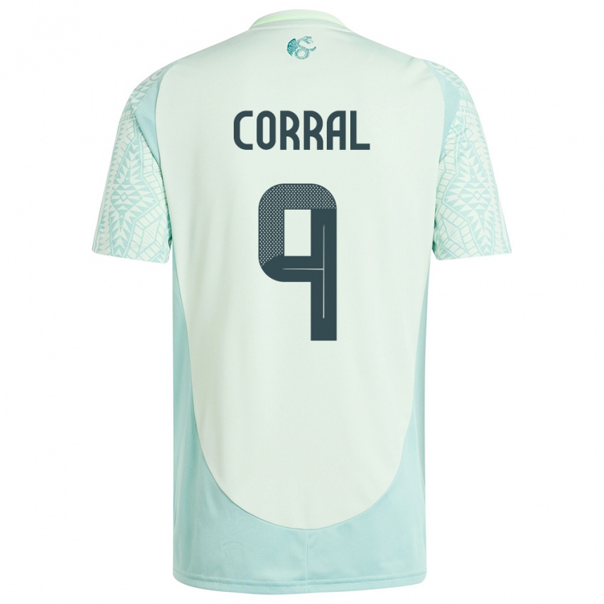 Børn Mexico Charlyn Corral #9 Linen Grøn Udebane Spillertrøjer 24-26 Trøje T-Shirt