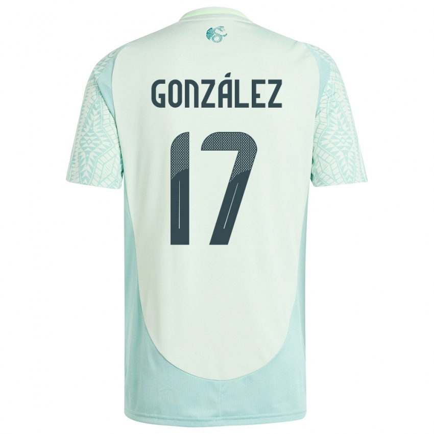 Børn Mexico Alison Gonzalez #17 Linen Grøn Udebane Spillertrøjer 24-26 Trøje T-Shirt