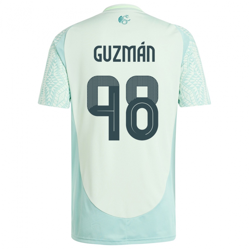 Børn Mexico Kinberly Guzman #98 Linen Grøn Udebane Spillertrøjer 24-26 Trøje T-Shirt