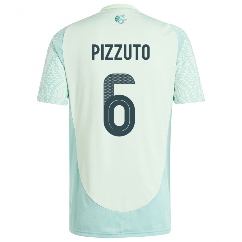 Børn Mexico Eugenio Pizzuto #6 Linen Grøn Udebane Spillertrøjer 24-26 Trøje T-Shirt