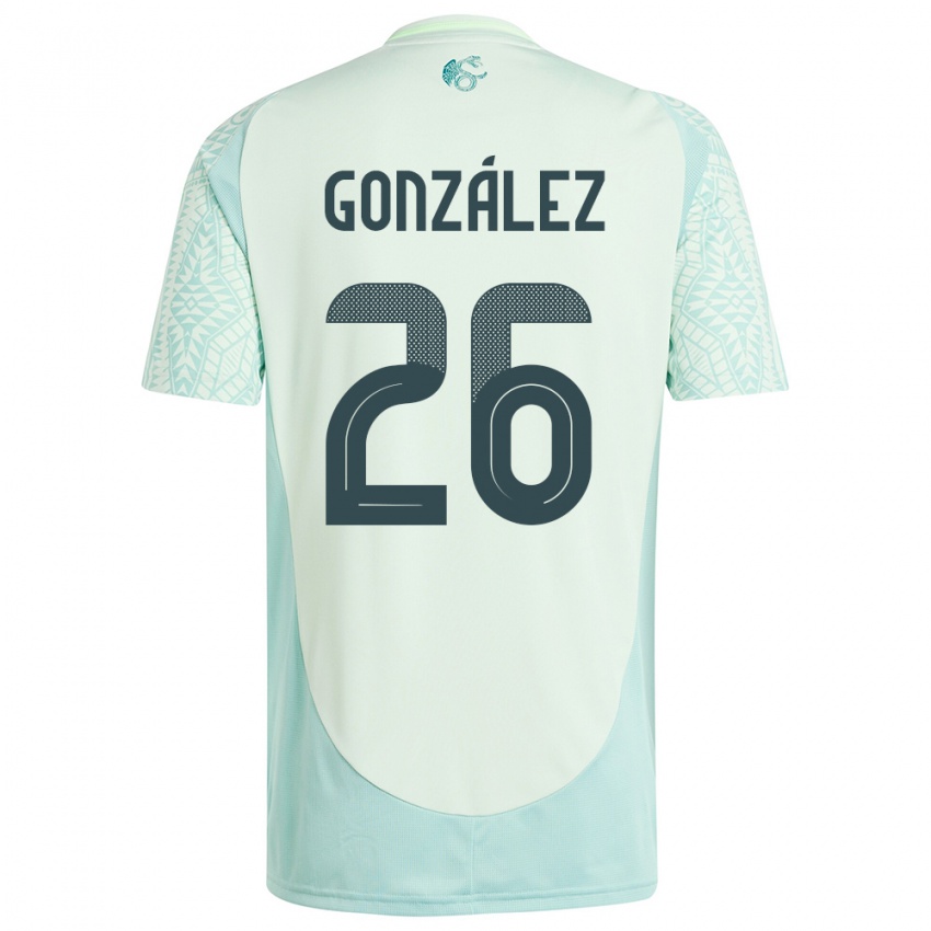 Børn Mexico Bryan Gonzalez #26 Linen Grøn Udebane Spillertrøjer 24-26 Trøje T-Shirt