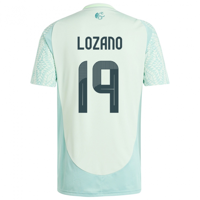 Børn Mexico Esteban Lozano #19 Linen Grøn Udebane Spillertrøjer 24-26 Trøje T-Shirt