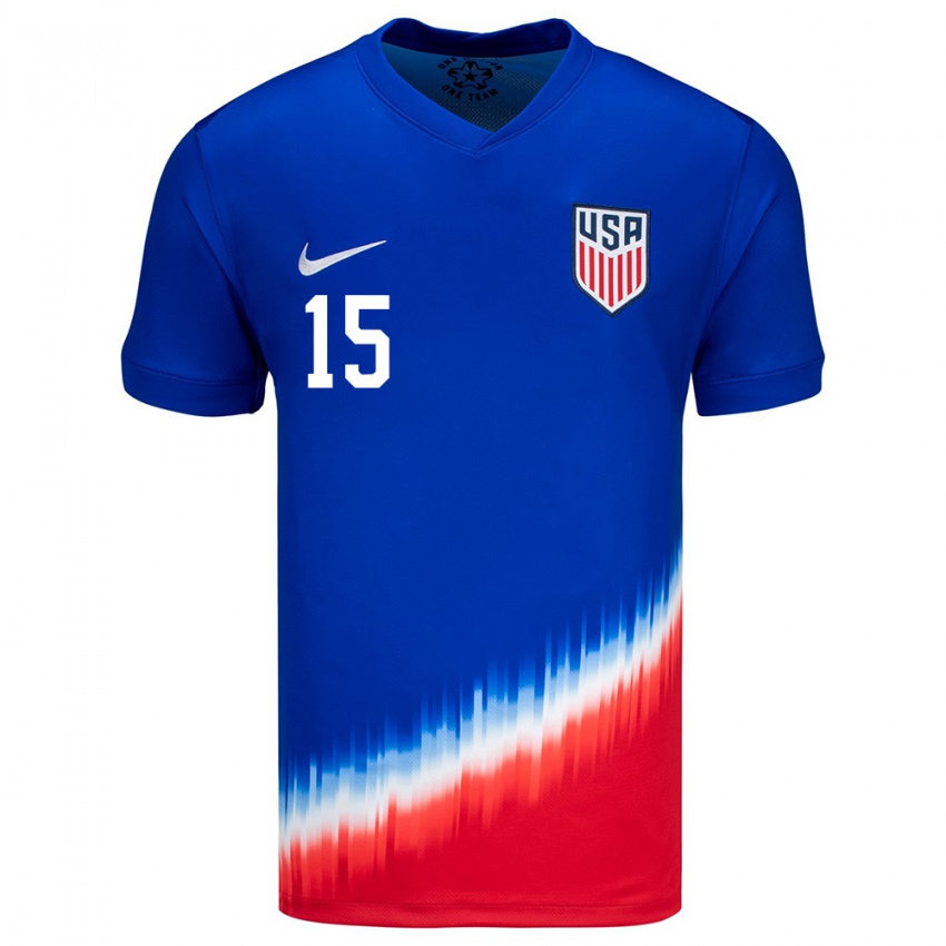 Børn Usa Jack Panayotou #15 Blå Udebane Spillertrøjer 24-26 Trøje T-Shirt