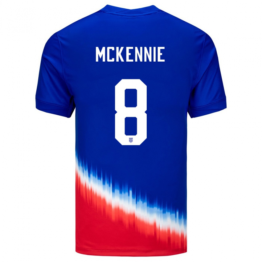 Børn Usa Weston Mckennie #8 Blå Udebane Spillertrøjer 24-26 Trøje T-Shirt