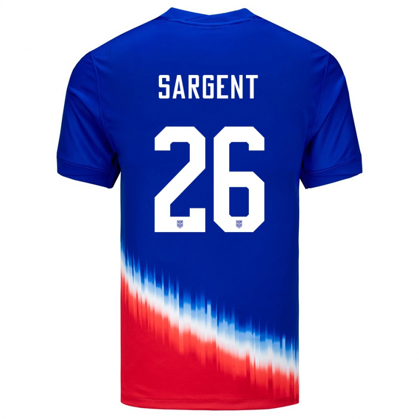 Børn Usa Josh Sargent #26 Blå Udebane Spillertrøjer 24-26 Trøje T-Shirt