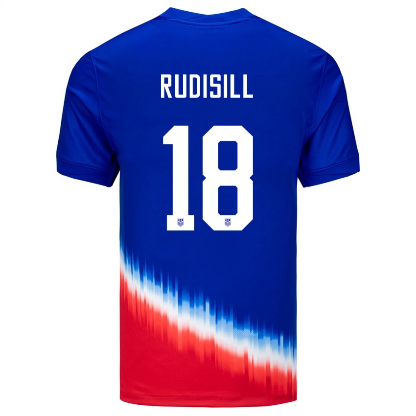 Børn Usa Paulo Rudisill #18 Blå Udebane Spillertrøjer 24-26 Trøje T-Shirt