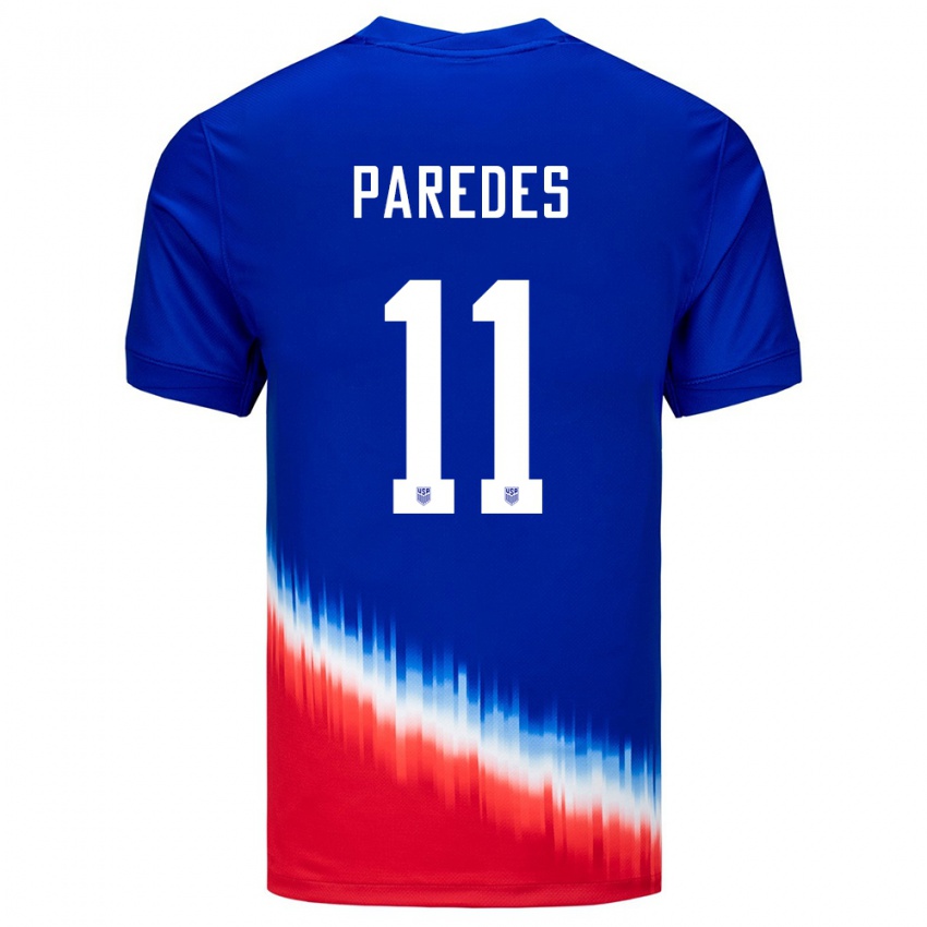 Børn Usa Kevin Paredes #11 Blå Udebane Spillertrøjer 24-26 Trøje T-Shirt