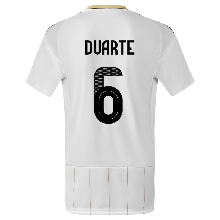 Børn Costa Rica Oscar Duarte #6 Hvid Udebane Spillertrøjer 24-26 Trøje T-Shirt