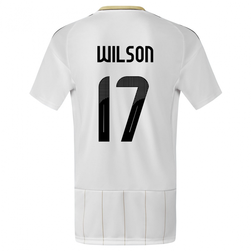 Børn Costa Rica Roan Wilson #17 Hvid Udebane Spillertrøjer 24-26 Trøje T-Shirt