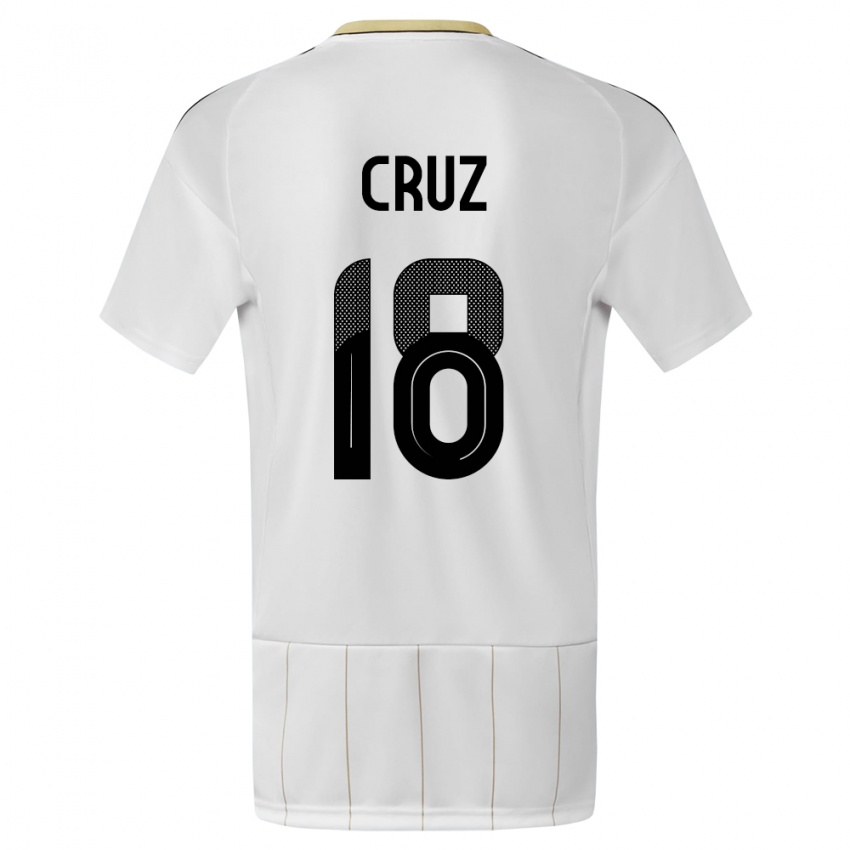 Børn Costa Rica Aaron Cruz #18 Hvid Udebane Spillertrøjer 24-26 Trøje T-Shirt