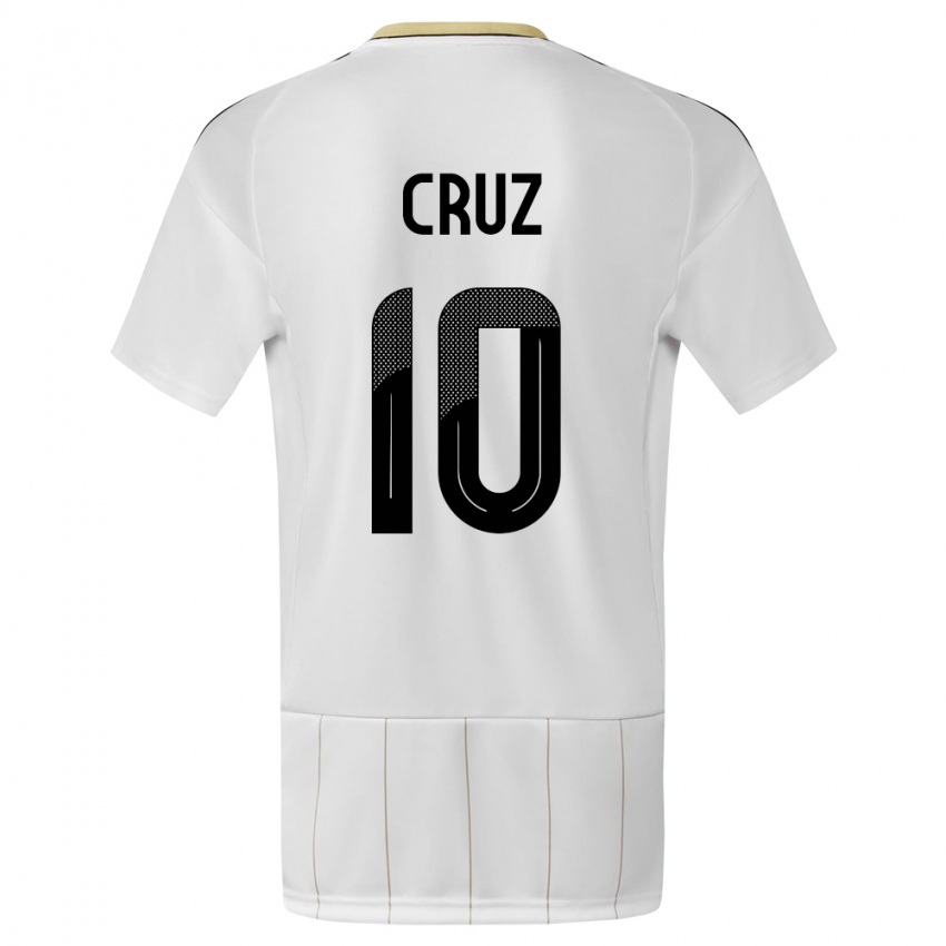 Børn Costa Rica Shirley Cruz #10 Hvid Udebane Spillertrøjer 24-26 Trøje T-Shirt